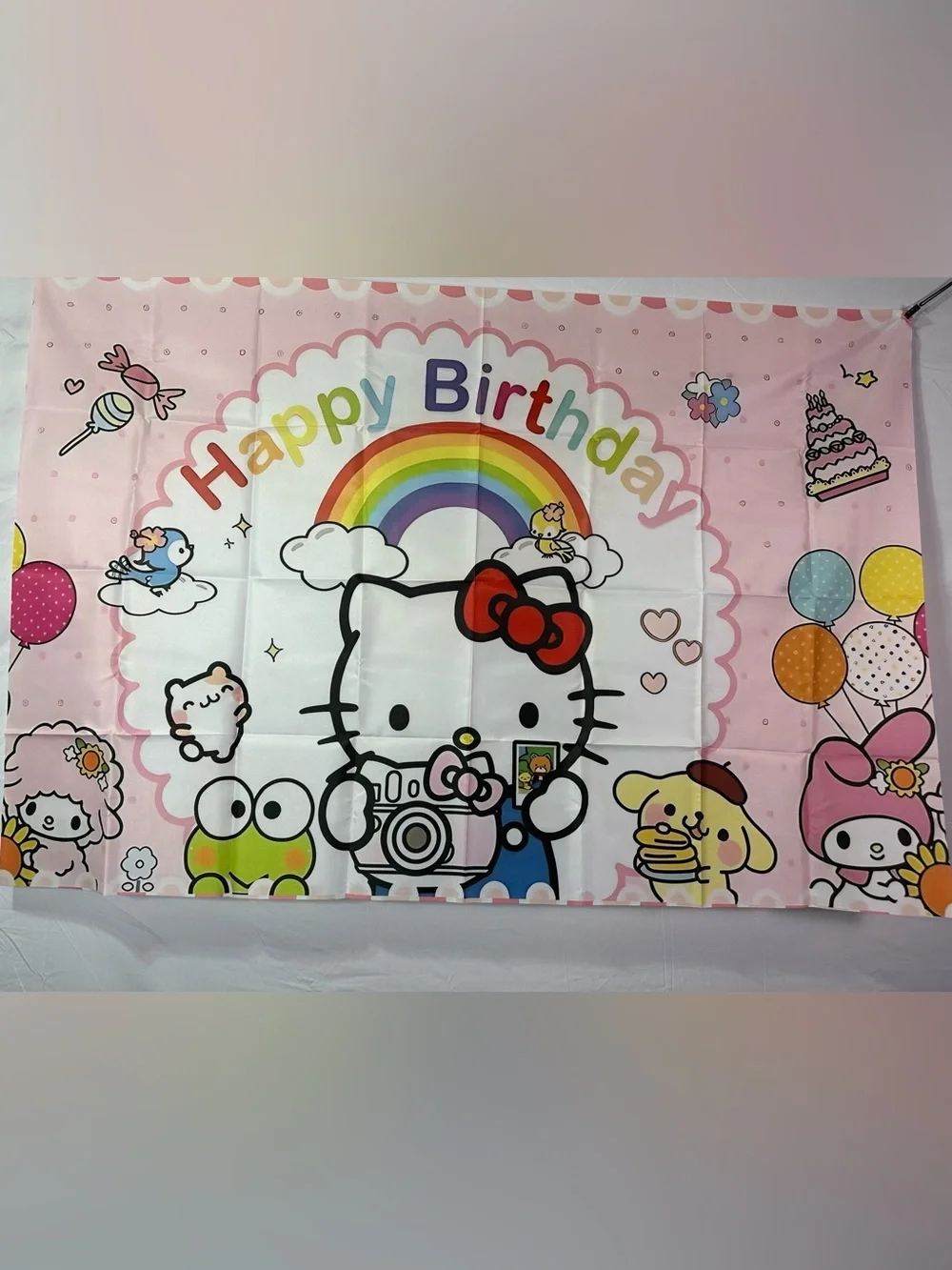 Hello Kitty Happy Birthday Backdrop Banner 5x3Ft.